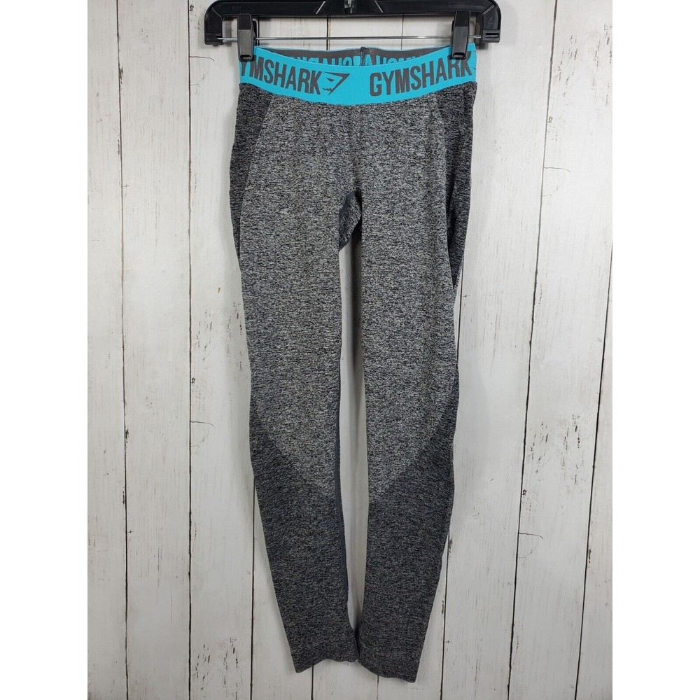 Gymshark Dry Moisture Management Seamless Leggings Womens Small Grey Blue Active